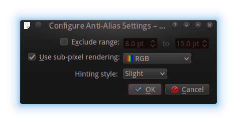 Anti alias settings
