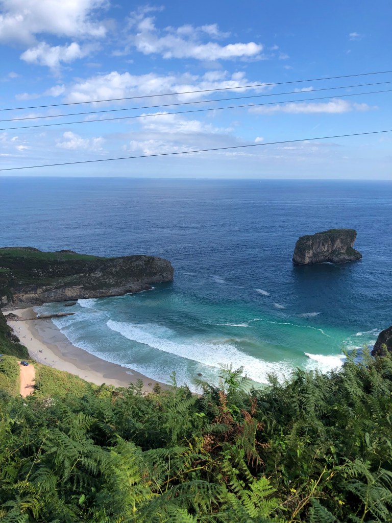 Coastal view along el camino del norte in Spain.