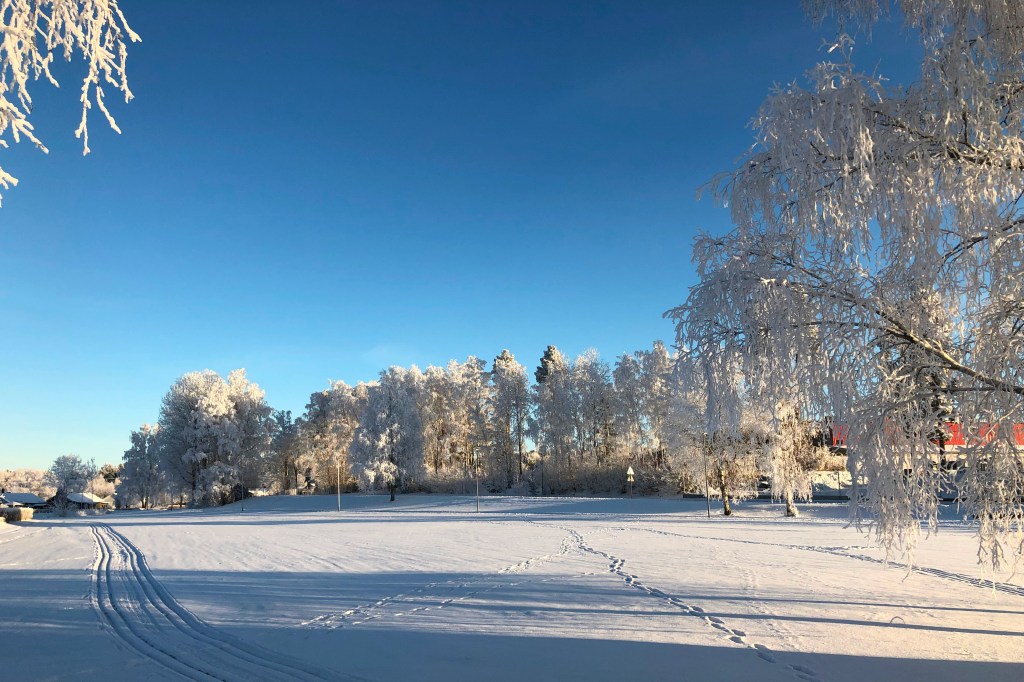 Ett vackert Hallstahammar i perfekt vinterväder